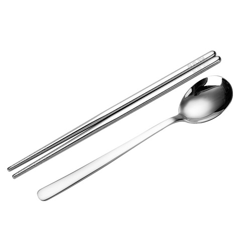 304 stainless steel spoon, chopsticks, platinum bowl, metal water cup, long handle spoon, portable tableware, chopsticks and spoon set