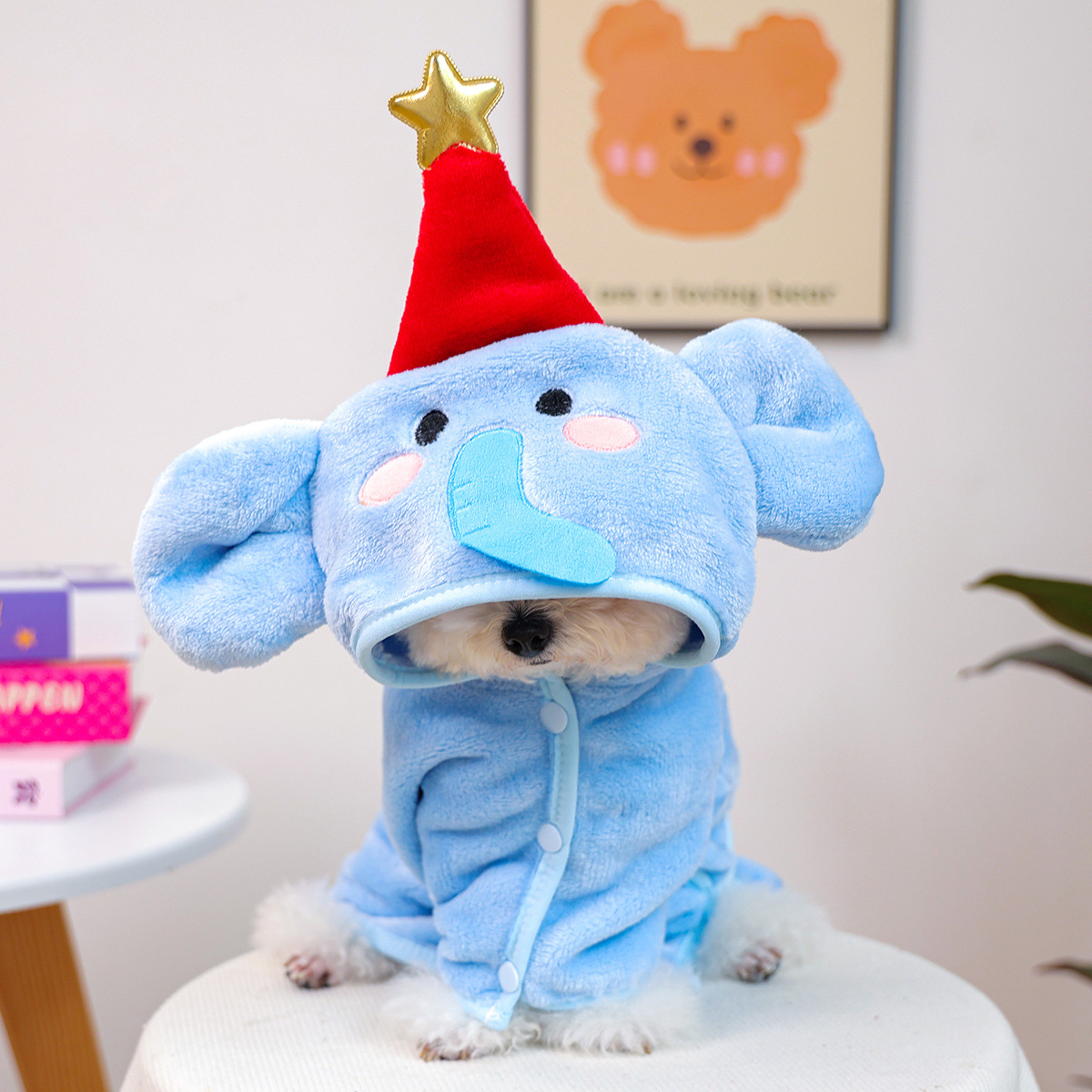 귀여운 만화 목욕 수건 - 별 코끼리