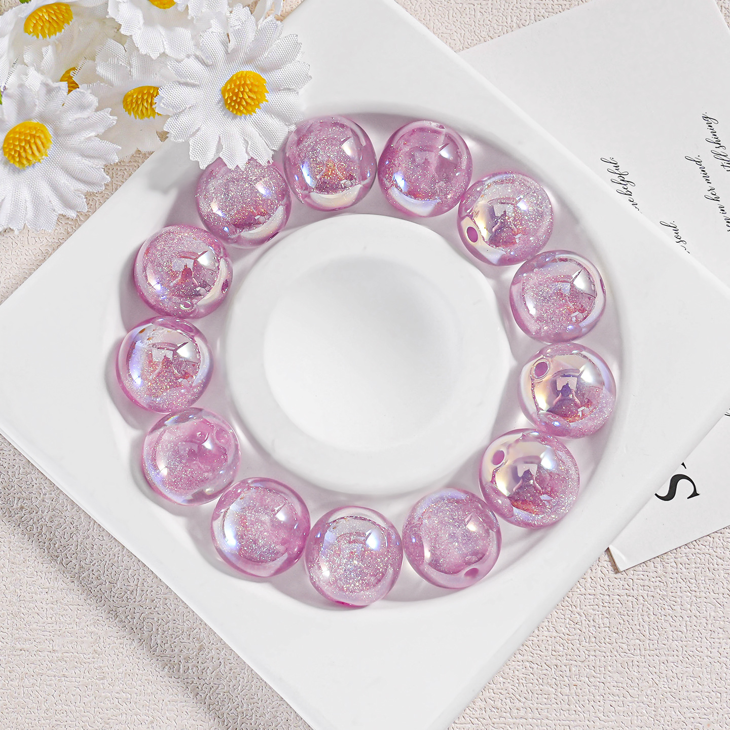 [Paquete de 20 piezas] Colgante de teléfono móvil con cuentas, colgante de llavero de coche con cuentas de cielo estrellado de alta gama, colgante de bolso femenino