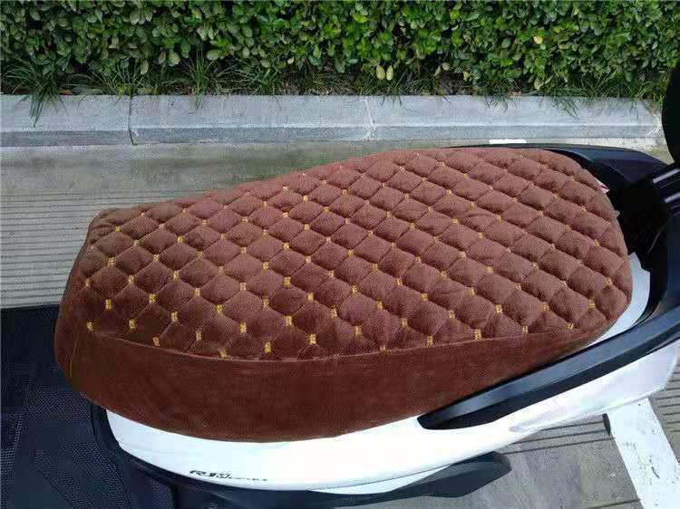 Electric Scooter Motorcycle Seat Cover, Electric Bike Fleece Fabric Winter Warm Seat Cover, Winter Seat Cushion