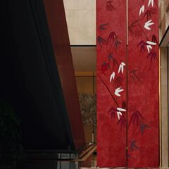 中国風の竹吊り布ロングバナー結婚式スイングドアリビングルーム寝室婚約吊り布結婚式の部屋の装飾アレンジメント