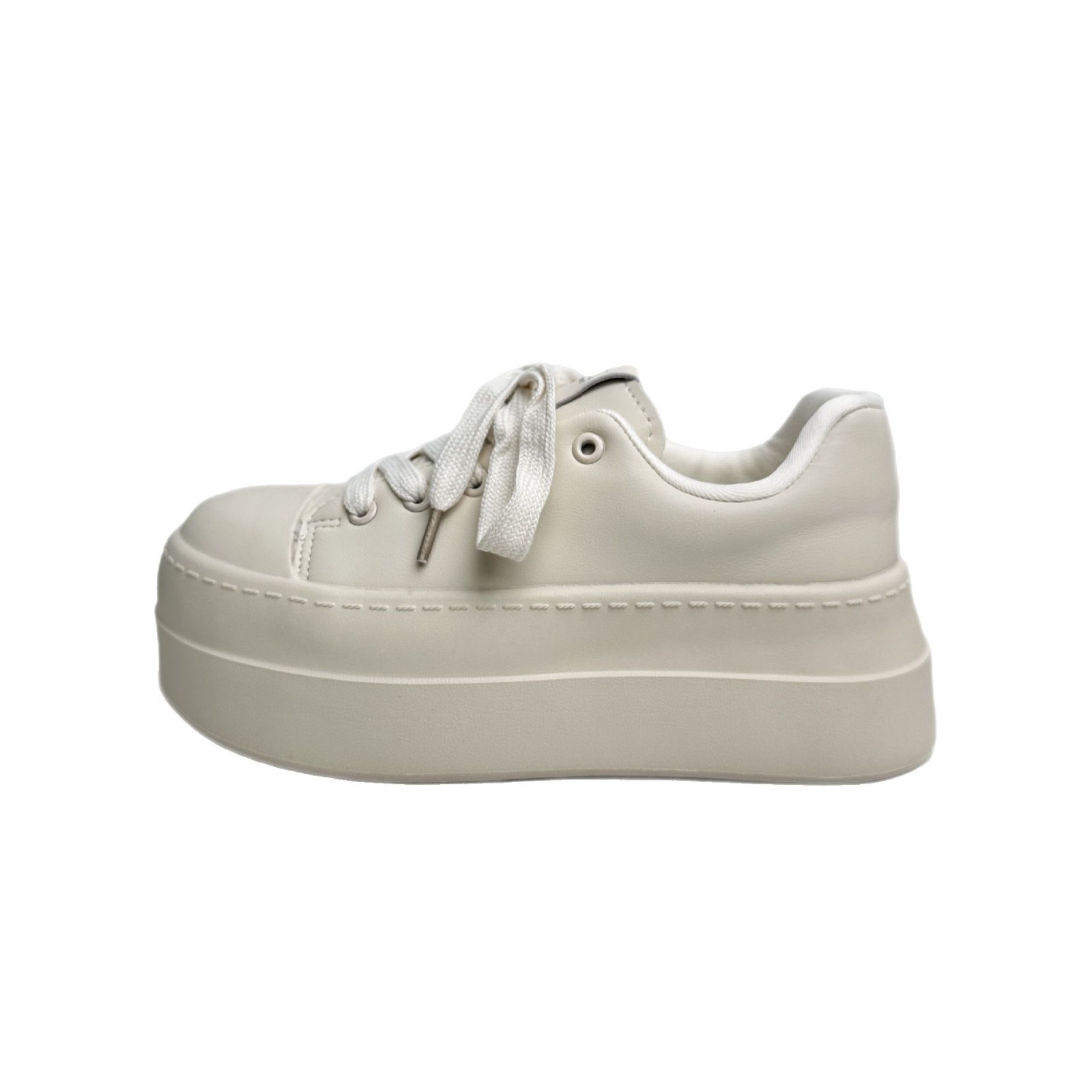 Versión coreana de plantillas de látex/suela gruesa, zapatos blancos aumentados, zapatos de mujer, zapatillas casuales, XY-A390 de punta redonda estilo primavera 2025