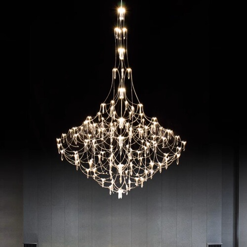 Hotel large overhead chandelier Italian villa model room duplex building sales department staircase designer LED lighting