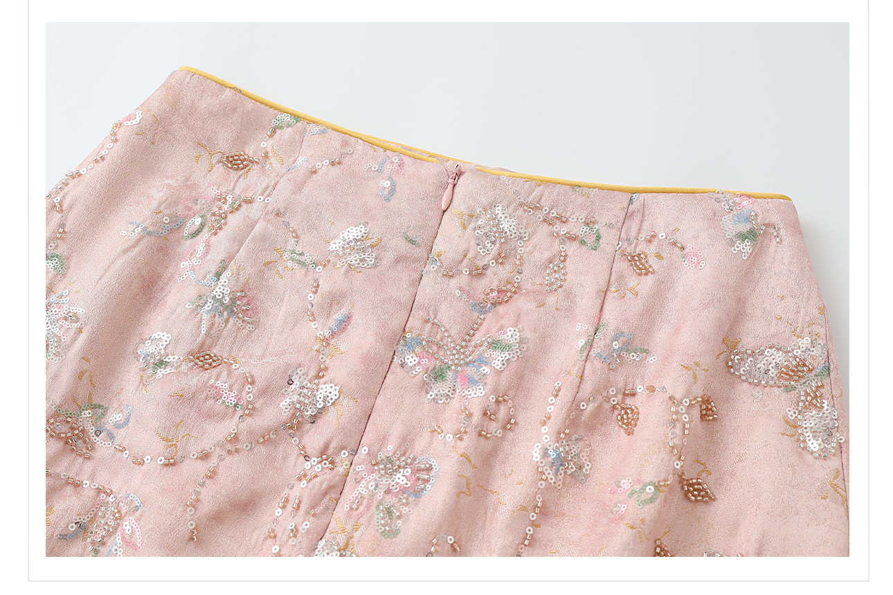 Áo hai dây thêu sequin phối tua rua cổ đứng – set chân váy midi phong cách tân Trung Hoa — nửa váy, Trang chủ chi tiết 26