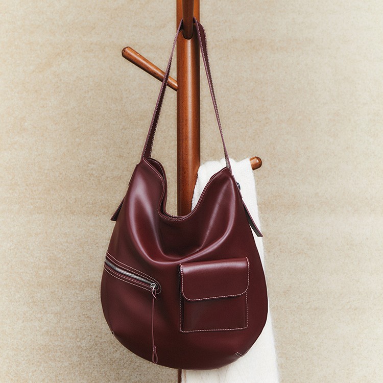 1197g Weight Sewing Thread Fashion Element Zipper Closure Type Single Shoulder Strap Strap Type Women's Large PU Solid Color Elegant Streetwear Sewing Thread Square Zipper Tote Bag