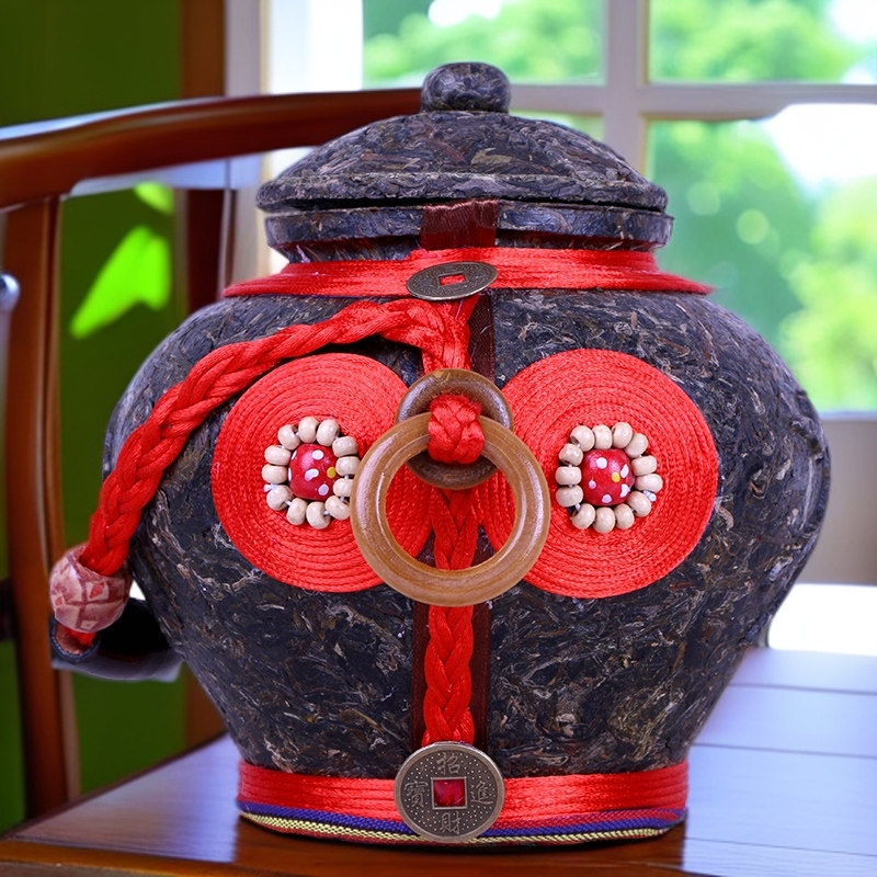 茶叶罐普洱茶立体茶雕礼品茶工艺茶 茶罐子摆件 七彩云南茶装饰