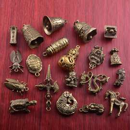 复古做旧工艺品金刚杵钥匙扣挂件葫芦吊坠仿黄铜钥匙饰品配件批发