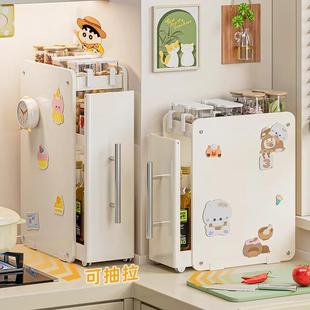 Kitchen Condiment Corner Storage Rack Countertop Pull-Out Condiment Rack Multi-Functional Household Oil, Salt, Sauce and Vinegar Storage Rack