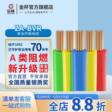 金杯电线ZA-BVR阻燃电线铜芯多股软线 10米价 零剪定 制产品