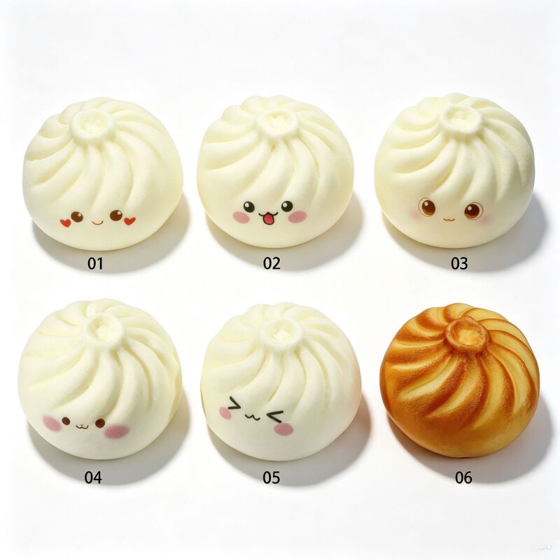Simulated bread model resin craft ornament, slow rebound, can be squeezed as a toy, photography prop with cartoon design