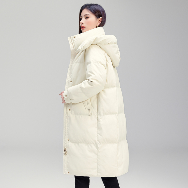 Brand down Jacket Women's Mid-Length Slim Fashion Thickened Winter Coat 2025 New Mid-Length Warm Jacket