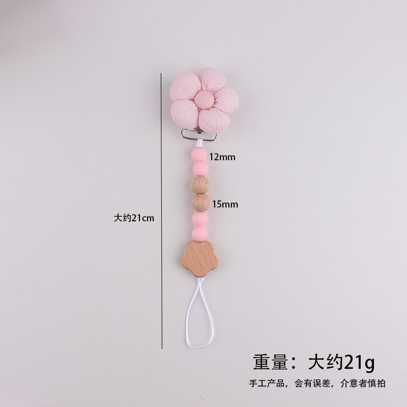 Productos para bebés pacificadores de tetas anti-caída cadena INS cadena de diente de viento flor de madera