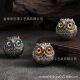 Cross-border wholesale standing red yellow blue eye owl creative resin small ornaments cute interesting crafts decoration