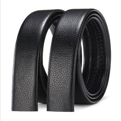 Men's Belt Without Hairband, No Buckle Head, Automatic Clasp Leather Belt Business Fake Leather Pants Belt Factory Wholesale PVC