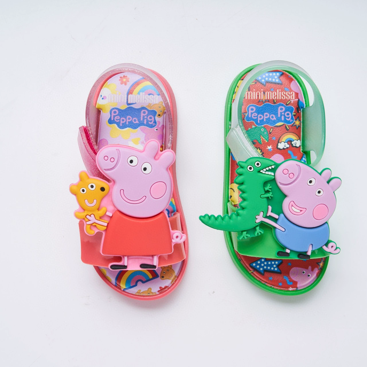 Детские босоножки Meli* 2024 года, новые желейные туфли Meli*sa, сандалии с открытым носком «рыбий рот» для мальчиков и девочек, «Свинка Пеппа».