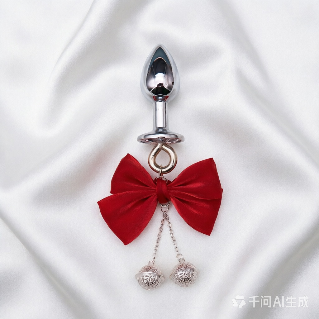 Nipple Clamps and Anal Plug Set with Chain, Beige, 2.8 cm Diameter — detail image 2