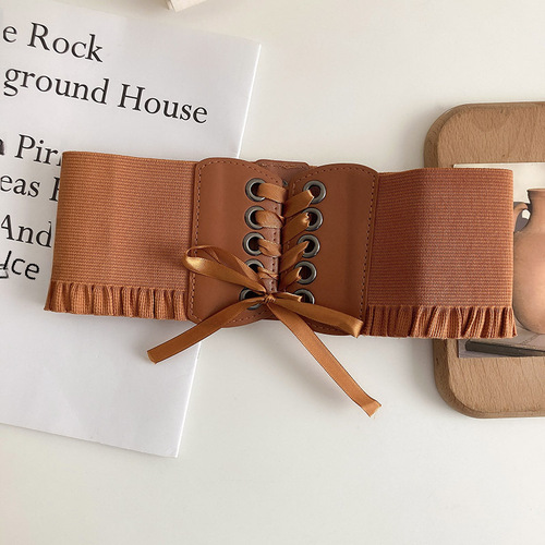 Adjustable elastic belt for women, fashionable and versatile, suitable for dresses and shirts, decorative, simple, slimming, waist wrap, wide