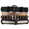 Woven bracelet handmade, leather accessory, genuine leather, wholesale