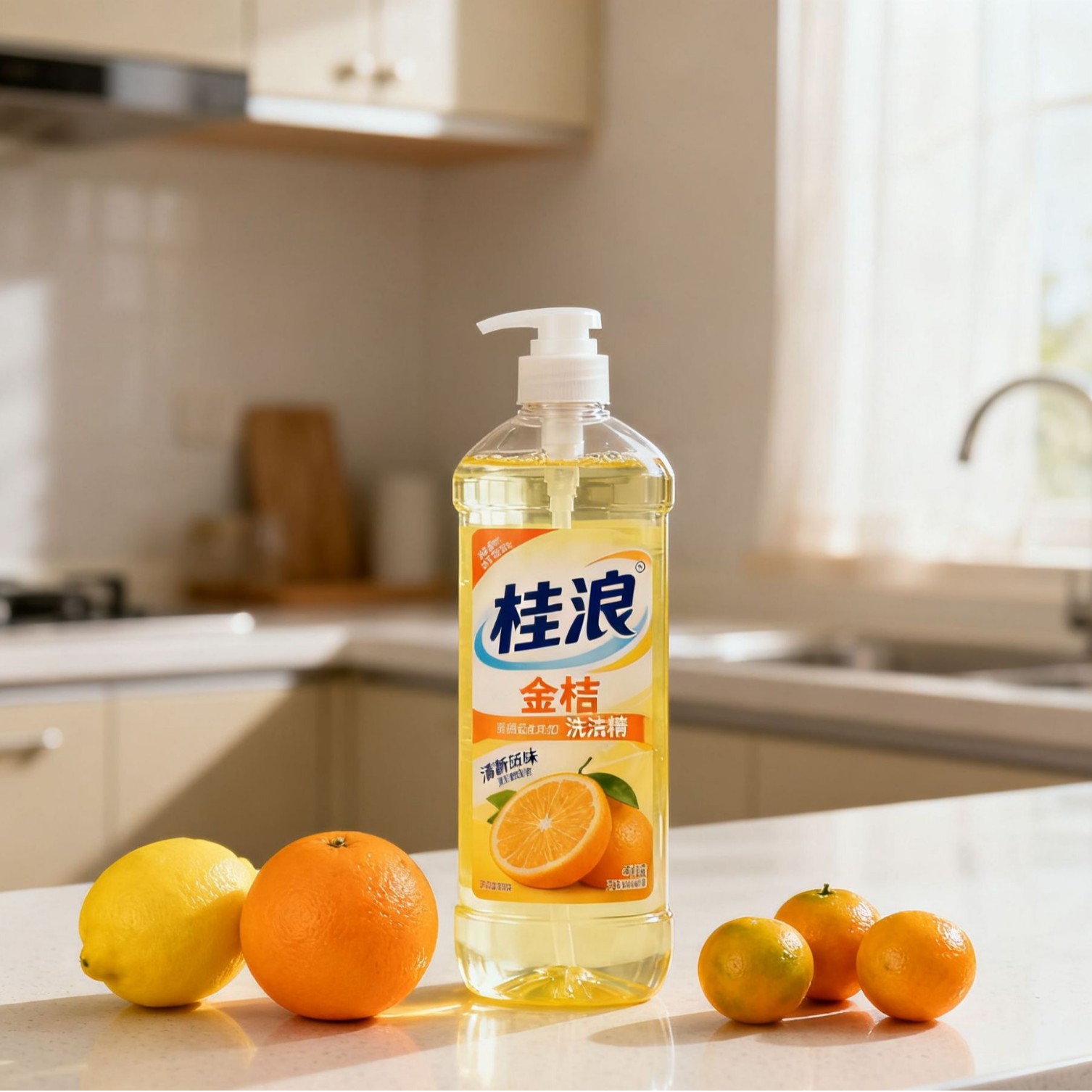 Manufacturer's Kumquat Dishwashing Liquid for Home Kitchen, Removes Heavy Grease, No Residue Detergent, Cleans Dishes and Removes Stains, 500g
