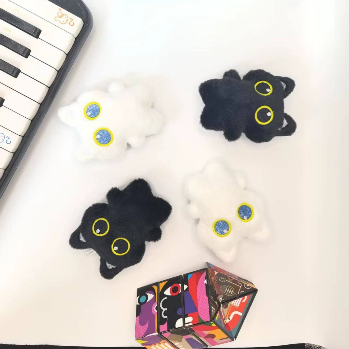 Маленький черный кот, детский кулон, милая плюшевая кукла, подвеска для ключей, аксессуары