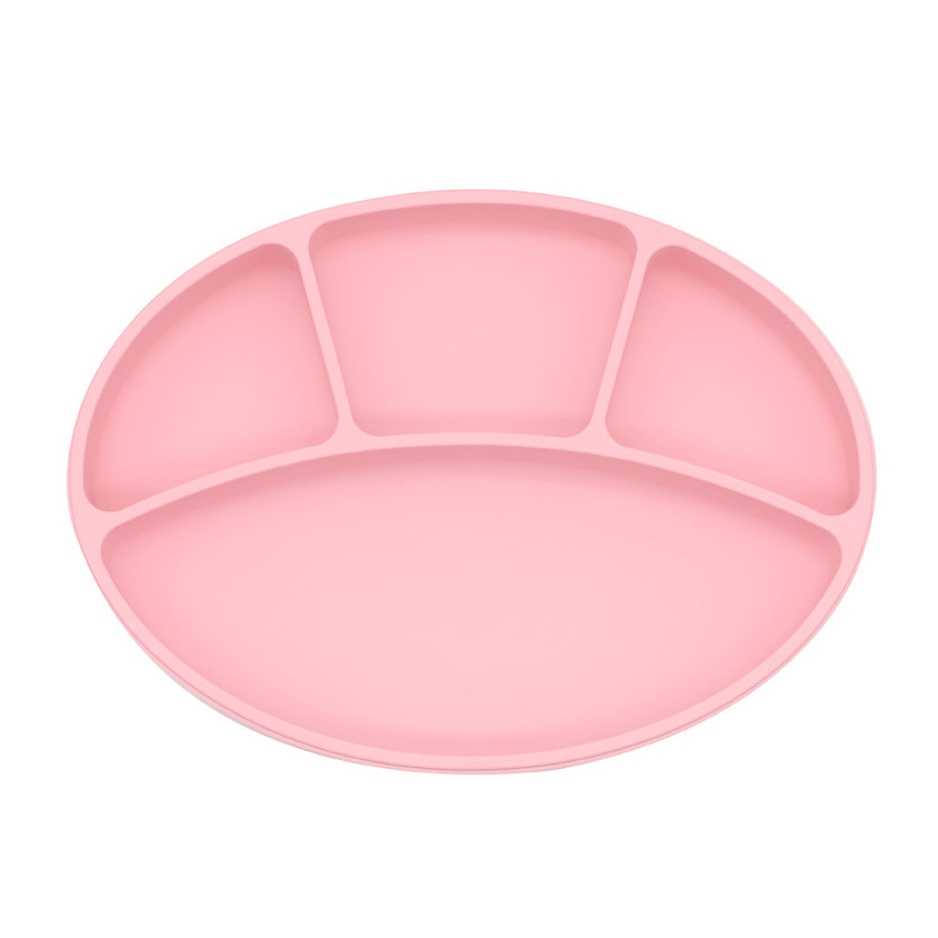 Venta caliente suplemento de alimentos para bebés vajilla de silicona conjunto de silicona para niños lechón tazón integrado Placa de silicona