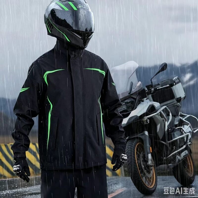 Motorcycle Split-Type Rainproof Men's Full-Body Riding Raincoat and Rain Pants Set Wholesale