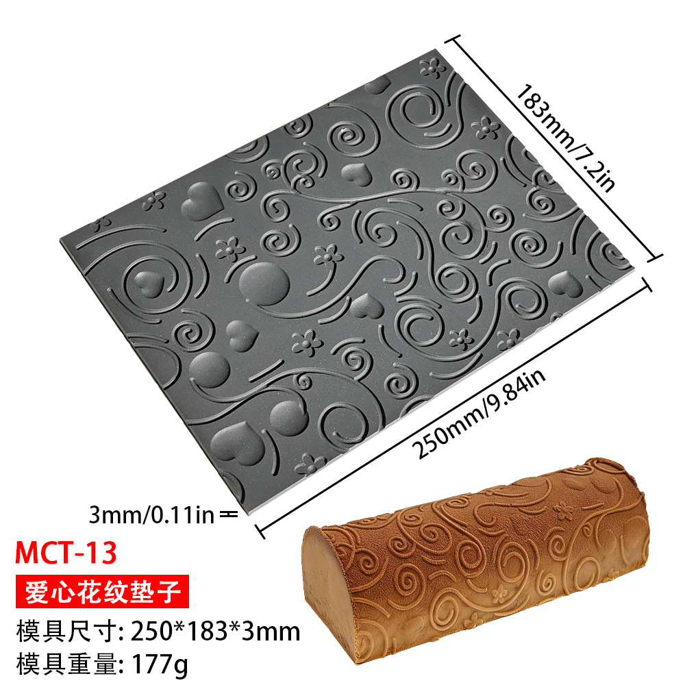 Mousse almohadilla de silicona mousse rollo suizo textura almohadilla corteza amor encaje fondant estera pastelería occidental molde para hornear