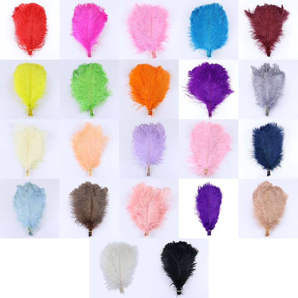 现货销售彩色鸵鸟毛35-40cm单根婚庆场地餐厅装饰布置插花羽毛