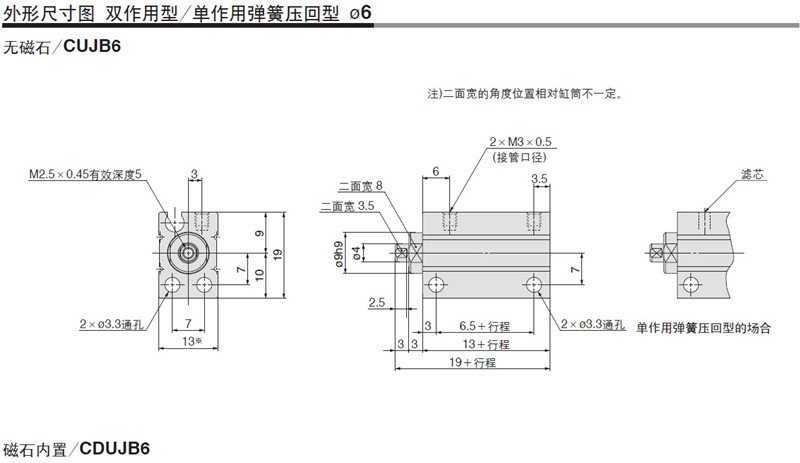 自由型气缸CUJB10/CDUJB10-4D-6D-8D-10D-15D-20D-25D-30D/DM-XB6-阿里巴巴