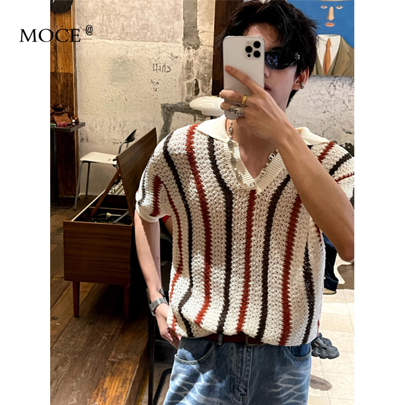 Knitted summer retro shirt