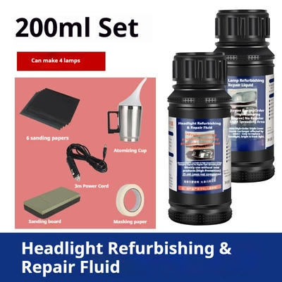 Cross-Border Special Supply Car Headlight Auto glass repair liquid - set-can-repair-4-headlights-car-version-200ml-liquid