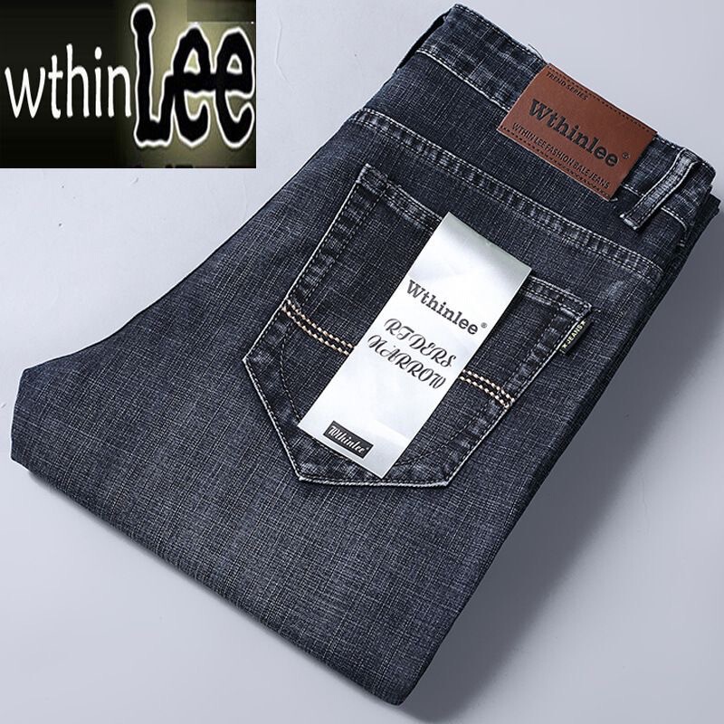 2024 Summer Thin Lee Jeans Men's Straight-Leg Leg Loose Stretch Business Casual Pants Men's Pants