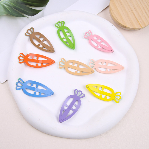 Children's candy-colored carrot baby cute hairpin dripping oil hairpin bb clip side bangs broken hairpin student hair accessories