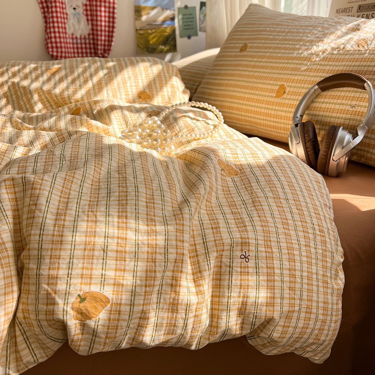 Una clase de cama ultra suave cuatro piezas de grado madre-infantil puede dormir desnudo sábanas cubierta de cama dormitorio de estudiantes tres piezas
