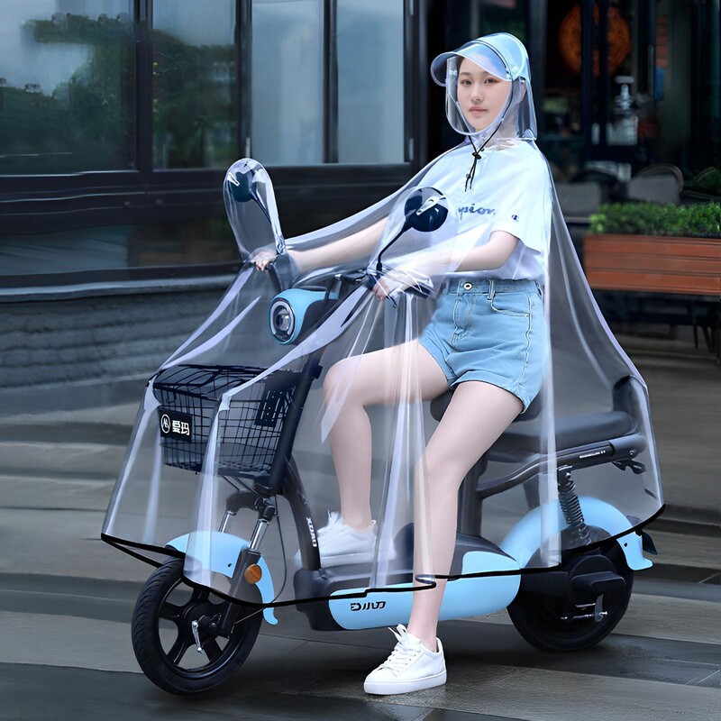 全透明レインコート男女電気自動車EVA透明レインコート高透屋外自転車ビジュアルナビゲーション|undefined