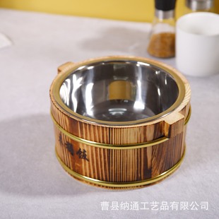 Factory wholesale wooden bucket rice wooden bucket wooden bucket covered rice restaurant Restaurant Restaurant flavor bucket serving rice bucket small rice bucket sushi bucket