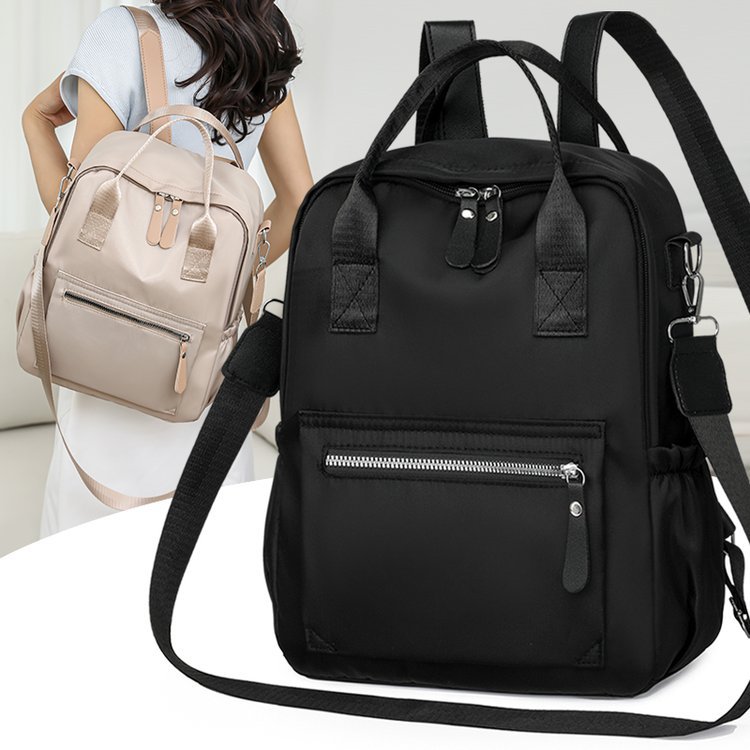 Casual simple mochila de mujer tendencia transfronteriza 2025 nuevo color sólido simple mochila de hombro simple