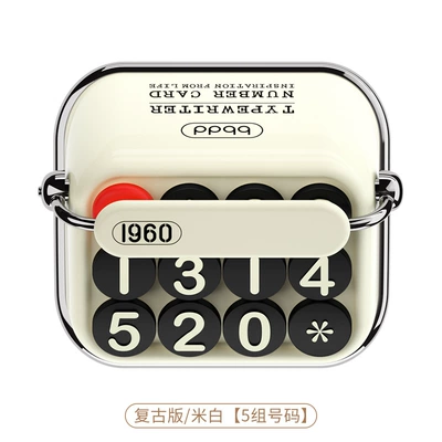 Nömrəli dayanma kartı — Phone Plate - typewriter-retro-white