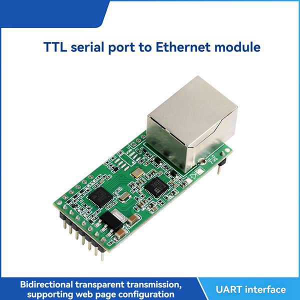 1 Piece Color: Green Material: Pcb Ttl Serial Port to Ethernet Module Arm Core Electromagnetic Isolation 1 Piece Color: Green Material: Pcb Ttl Serial Port to Ethernet Module Arm Core Electromagnetic Isolation