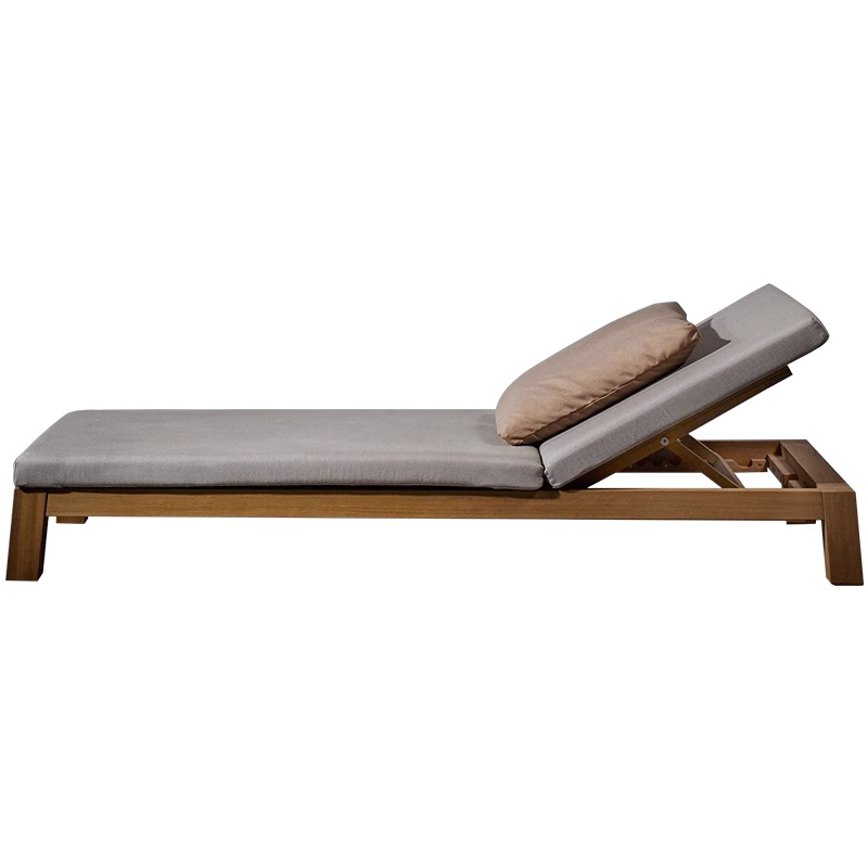 Cama de cama al aire libre Villa de madera maciza Hotel piscina sillón de baño de sol al aire libre alojamiento residencial impermeable silla de playa de teca