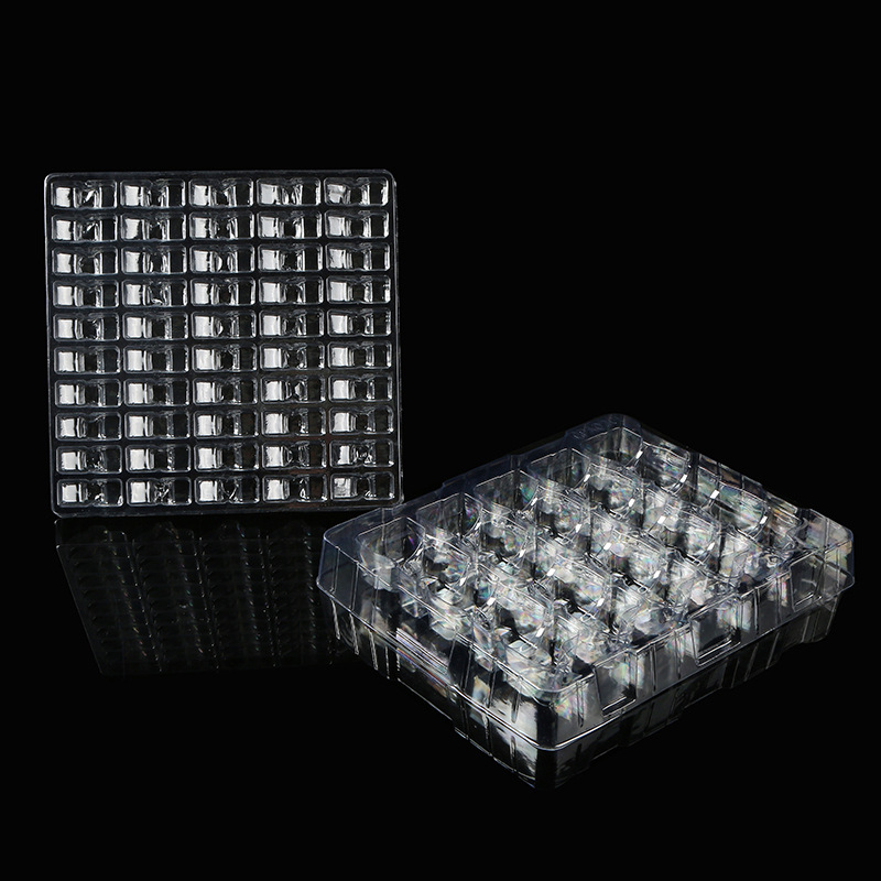 定制五金透明吸塑托盘包装电子配件小方格pet透明塑料吸塑托盘