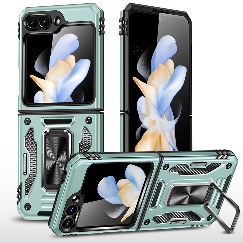 Adecuado para Samsung Z Flip6 Passenger empuja la ventana soporte giratorio funda para teléfono móvil Flip5 funda protectora anticaída magnética para automóvil