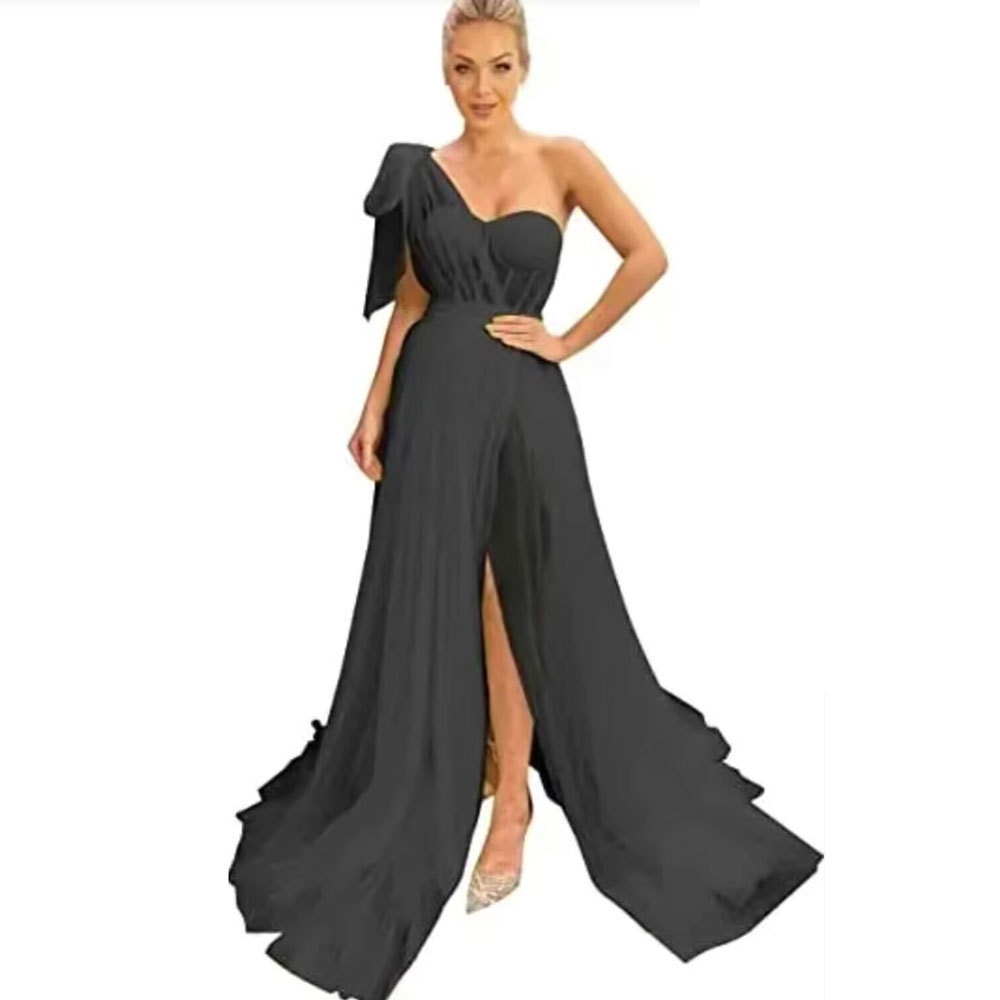 Comercio exterior europeo y americano vestido de noche transfronterizo para damas vestido de fiesta vestido de fiesta sexy dividido pequeño vestido de cena de cola femenino