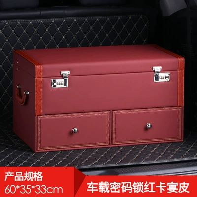 Car storage bag/box combination lock SUV trunk - large-red-napapi-lockbox-2462
