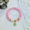 Rose Powder Green Ping An buckle bracelet#SZ376