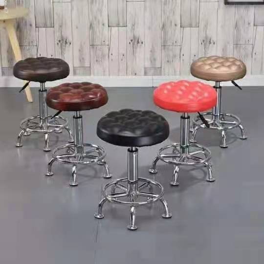 Taburete de bar, silla de bar, silla giratoria con ruedas, silla de recepción para laboratorio u hospital, silla de trabajo de metal, silla de barbero, silla con ruedas