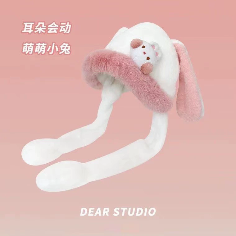 Demi-season cute plush rabbit, keep warm hat