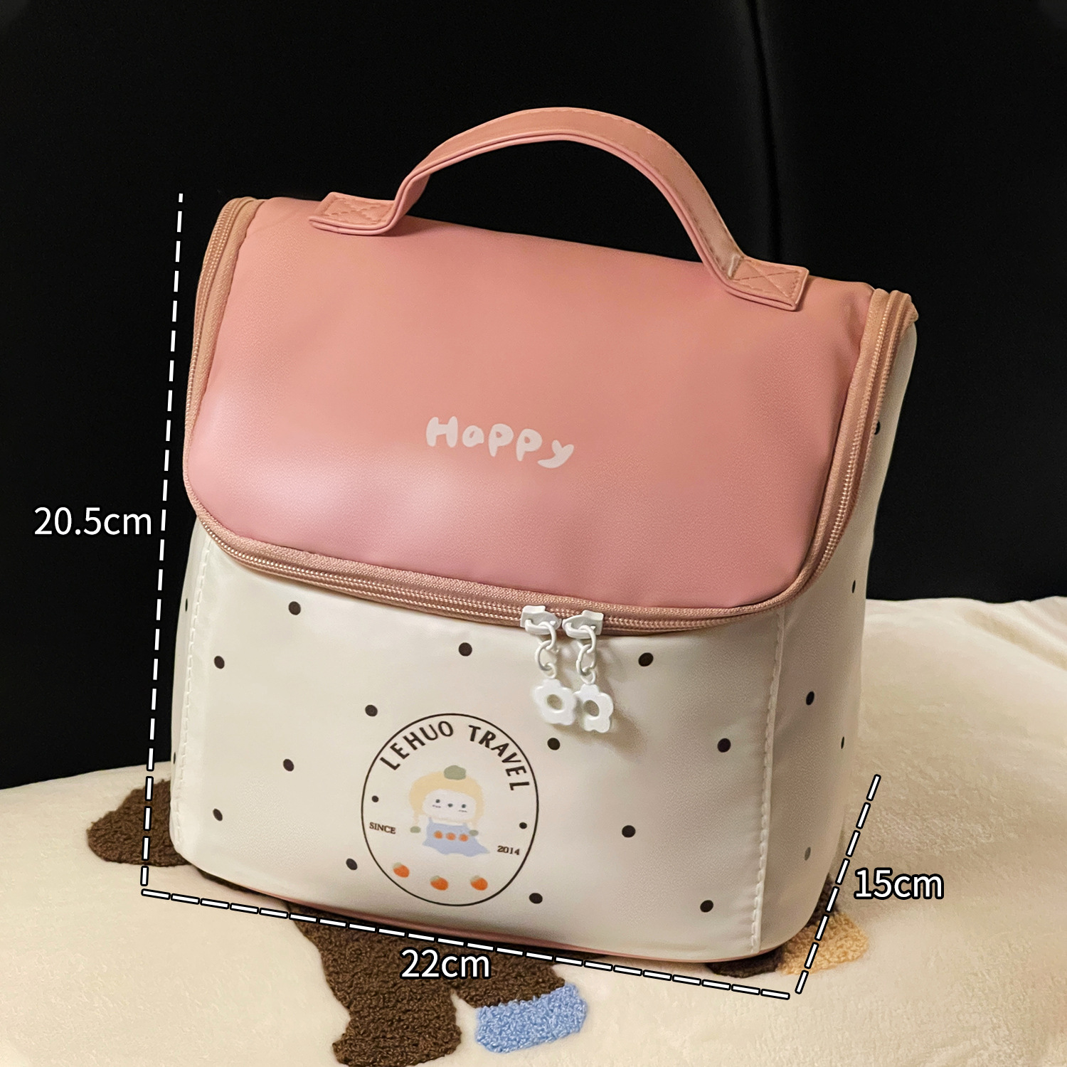 Bolsa de maquillaje rosa