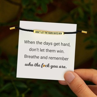 Amazon's new DONT LET THE HARD DAYS WIN drawable tubular bracelet