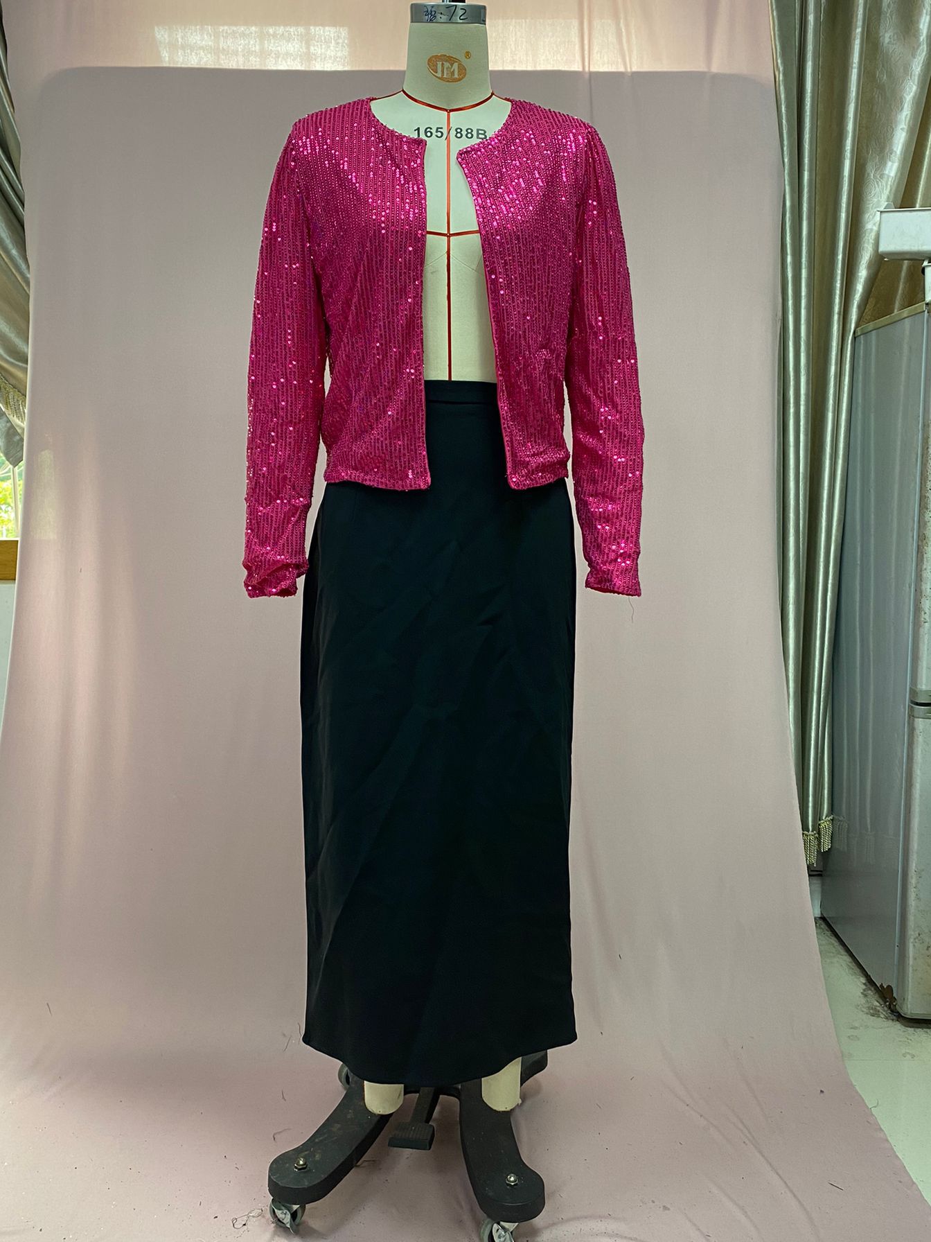 280g Weight Casual Jacket Outerwear Type Long Sleeve Sleeve Length Polyester Fabric Type Regular Top Length Coat Tops Type Holiday, Party Occasion Round Neck Neckline Slim Fit Type Solid Color Pattern Spring, Autumn Season Women's Gender Sequins Design Streetwear Style Women's Streetwear Solid Color Sequins Coat Casual Jacket 18